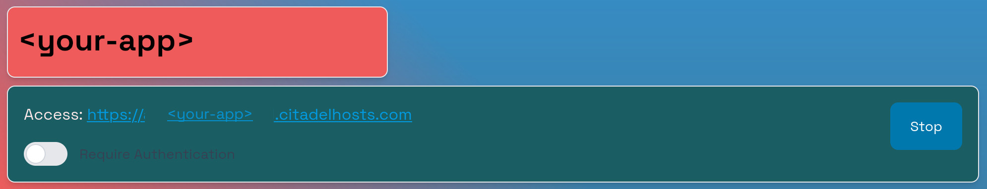 Top of application details page screenshot