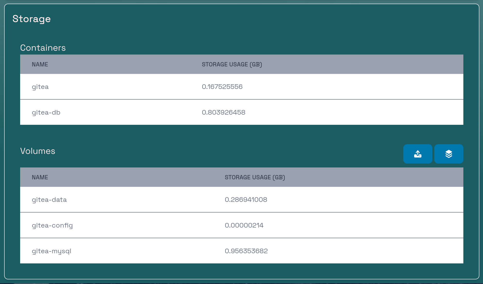 Application details storage screenshot